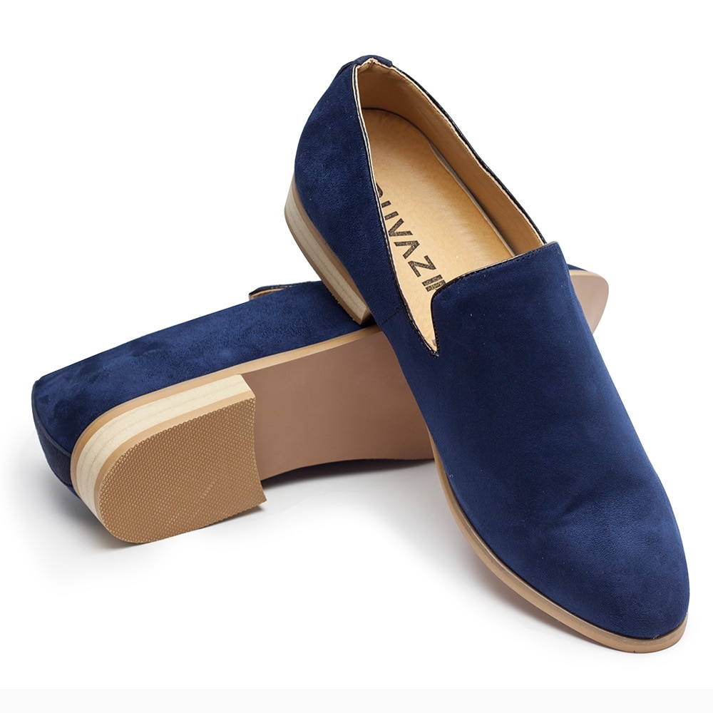 Semsket skinn loafers mokkasin uformelt menn oxfords sko mannlige spiss tå mann sko