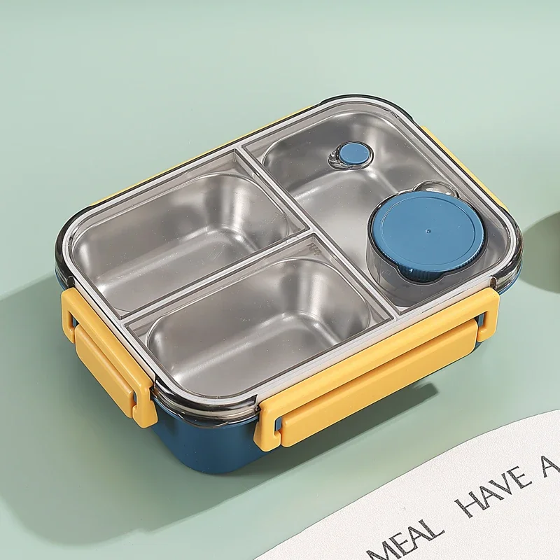 Lunchbox van 304 roestvrij staal met servies voor volwassenen Kinderen Lekvrije lunchcontainer Draagbare roosters Bento Box Voedselcontainers: Rood