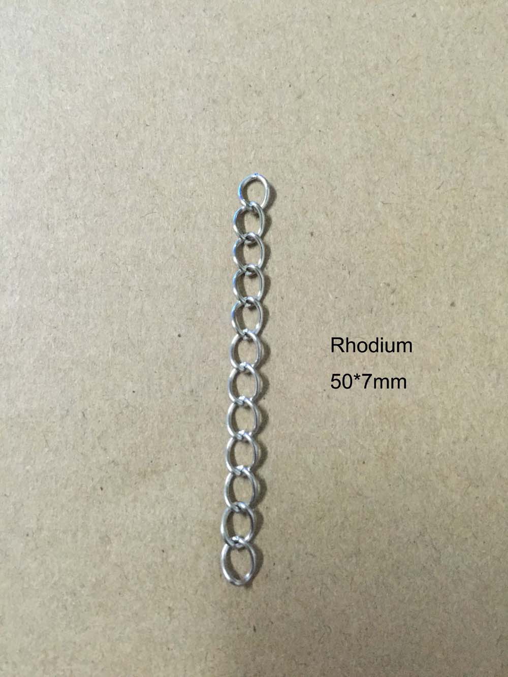 100 sztuk/partia naszyjnik łańcuch przedłużający luzem bransoletka rozszerzone łańcuchy ogon Extender dla DIY komponenty do wyrobu biżuterii: Rhodium50x7mm