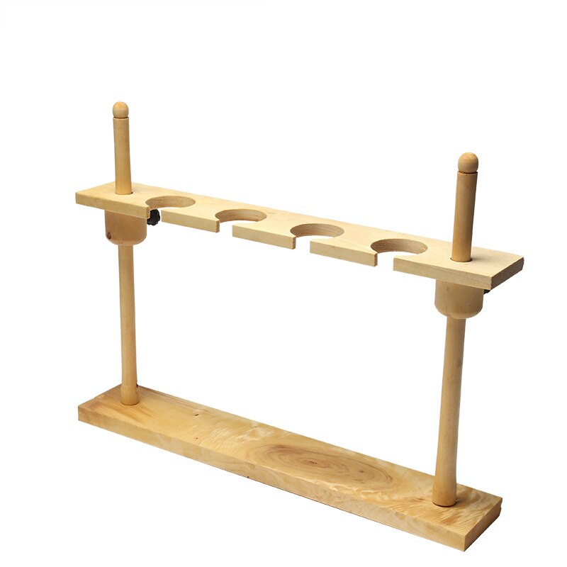 Wooden Separatory funnel Stand Rack 4 Holes Lab Supplies