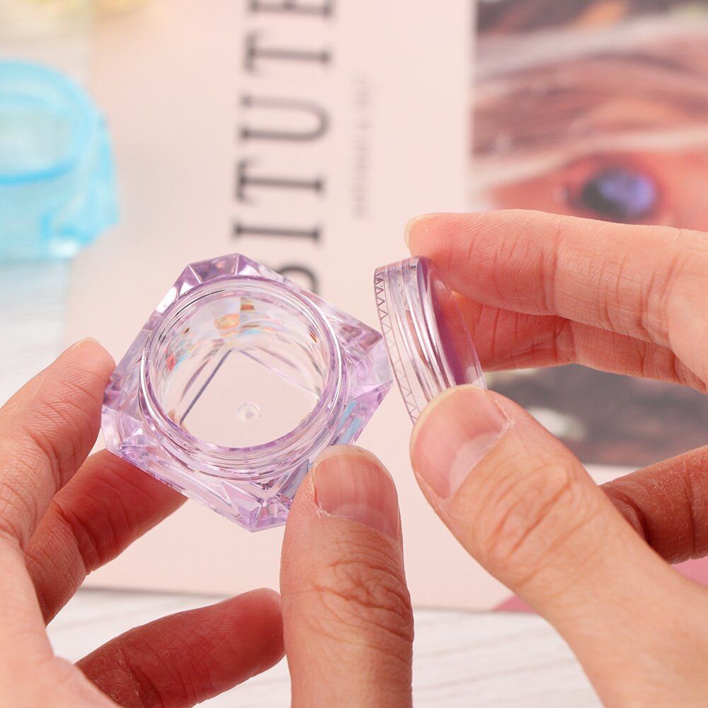 5szt. 5g diamentowe puste pojemniki plastikowe przezroczyste słoiki robić przechowywania wosku diamentowego, gwoździe, proszek, pojemnik na biżuterię