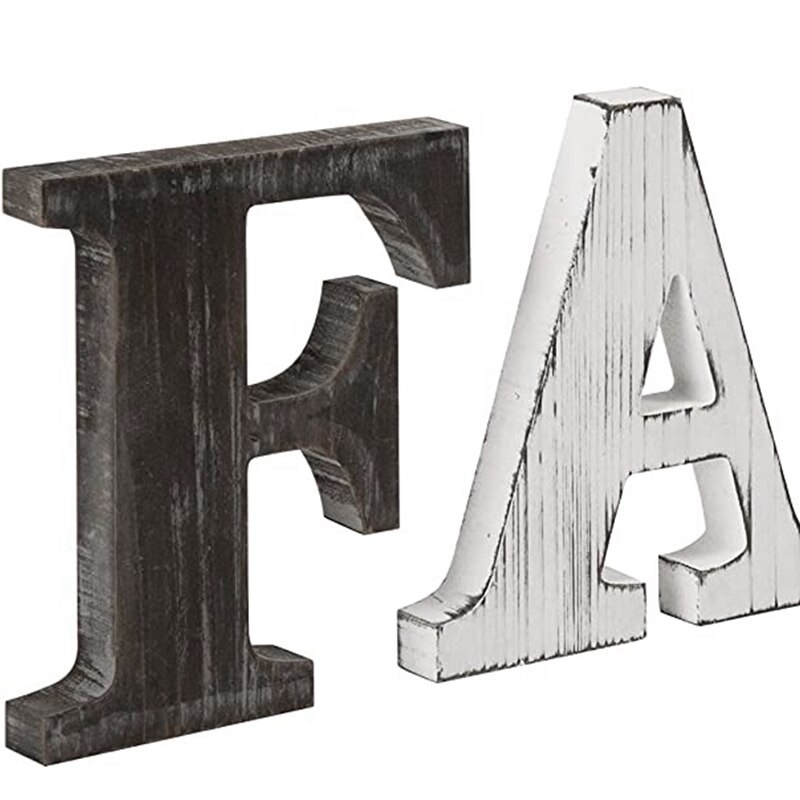 Rustic Multicolor Wood Tabletop Family Letters Sign