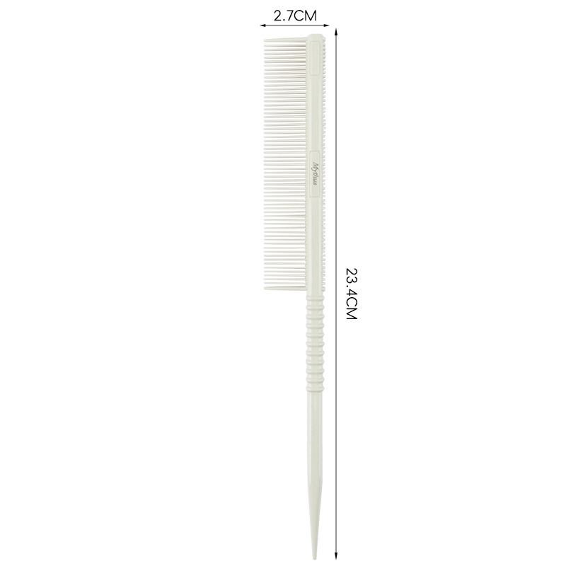 Peine de cola puntiaguda para peluquería, peines de estilismo para mujer, cepillo de pelo para corte de pelo, cepillo de dientes denso para peluquero: Gris