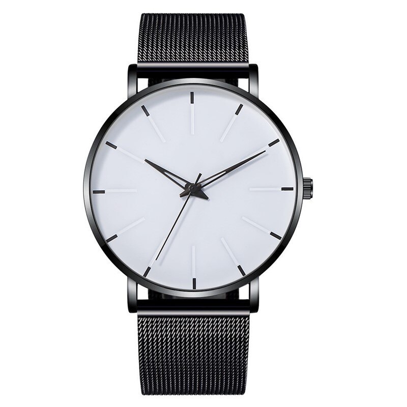 Watch Men Watch Ultra-Thin Watches Quartz Stainless Steel Band Simple Wrist Watch Male Clock: D