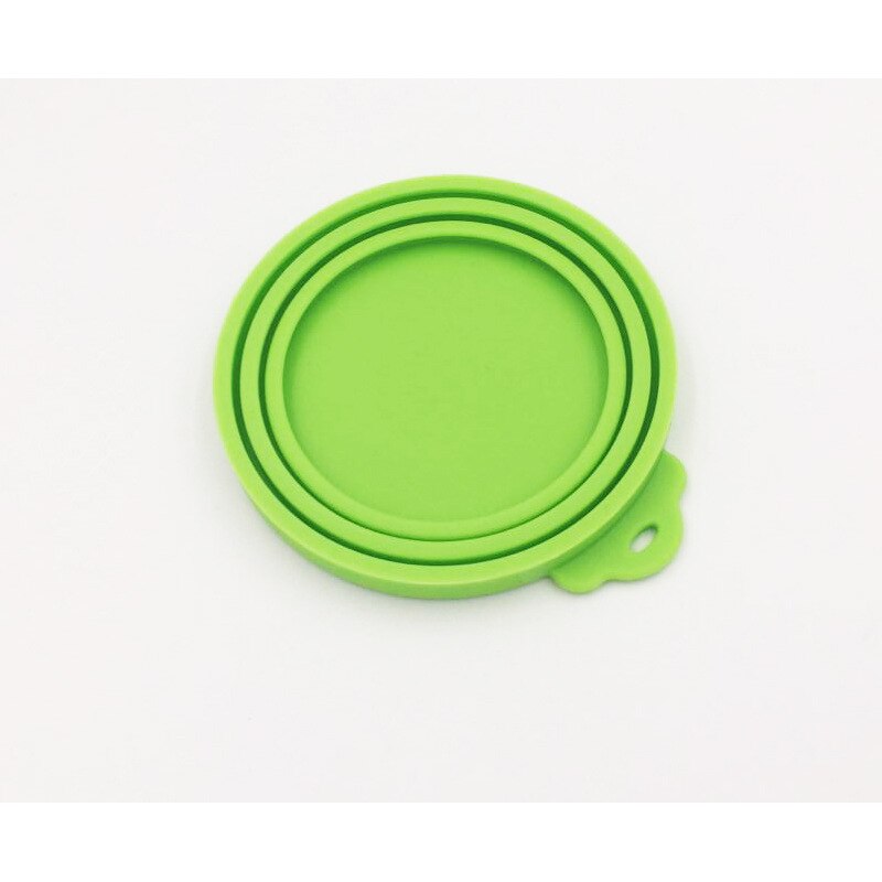Reusable silicon Magic lids universal lid cat dog pet food wrap bowl pot lid silicone cover: Green
