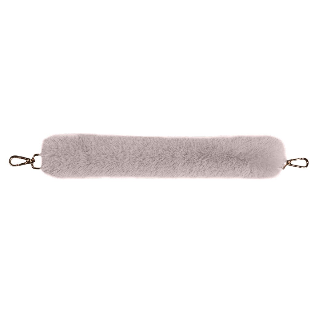 Vervanging Vrouwen Pluche Tas Riem Schouder Handtas Riem Riem Faux Fur Tas Riemen Accessoires Handtas Pluche Decoratieve Ketting: Light Grey