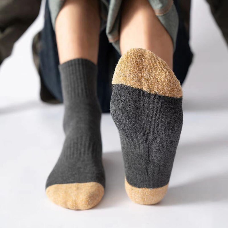 5 paar japanse katoenen herensokken dikke badstof lange sokken heren zakelijke herfst winter warme sokken calcetines meias