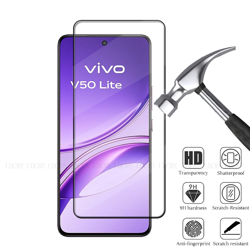 Vidrio 6 en 1 para Vivo V50 Lite 5G para Vivo V50 Lite 5G vidrio templado 9H Protector de pantalla de cubierta completa Vivo V50 Lite 5G lente de cristal