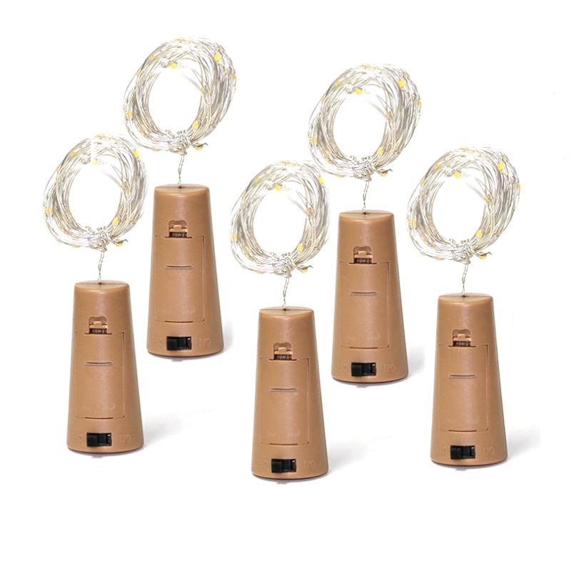 1M 2M Copper Wire Garland Bottle Stopper led fairy lights For Glass Craft LED string lights Wedding Christmas Birthday Decoratio