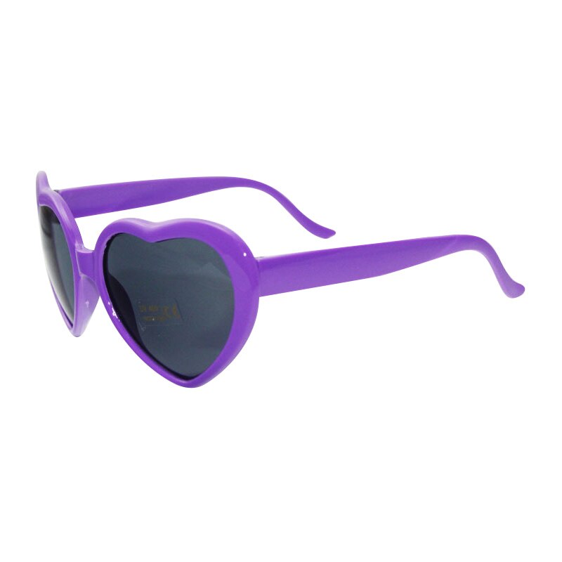 Gafas con efectos en forma de corazón de amor, cambian a ver las luces forma de corazón por la noche, gafas de difracción romántica para mujeres y niñas: Purple