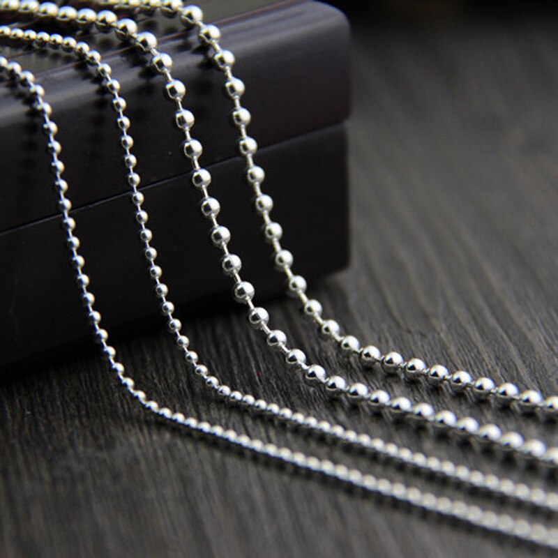 Emith Fla Authentic 100% 925 Sterling Silver Trendy Round Ball Link Chain Necklace 2.0mm Thickness Necklace Chain Jewelry Unisex