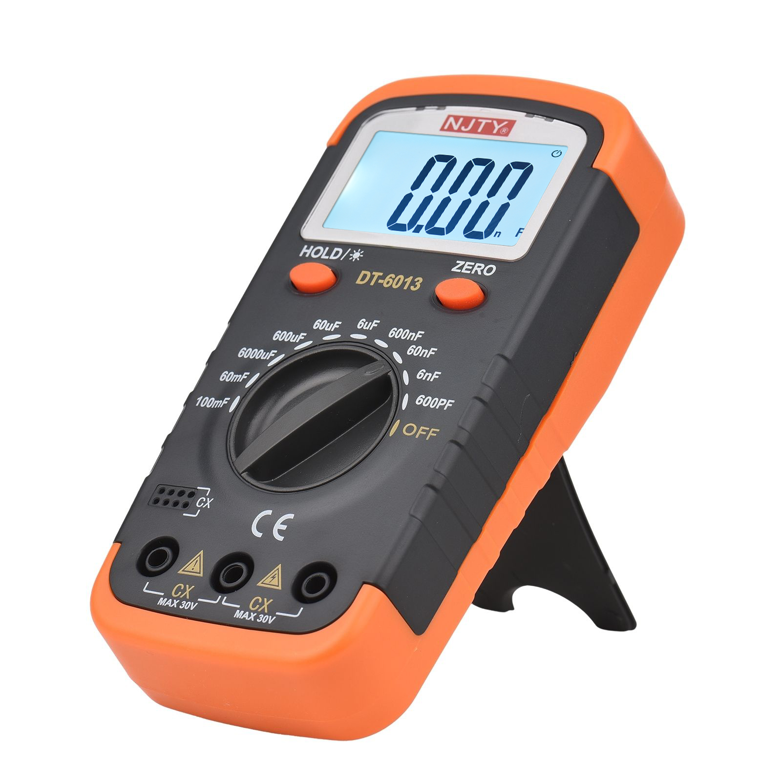 Digital Capacitance Meter with LCD Backlight Display 600pF to 100mF High Accuracy 6000 Counts Capacitor Tester Kit
