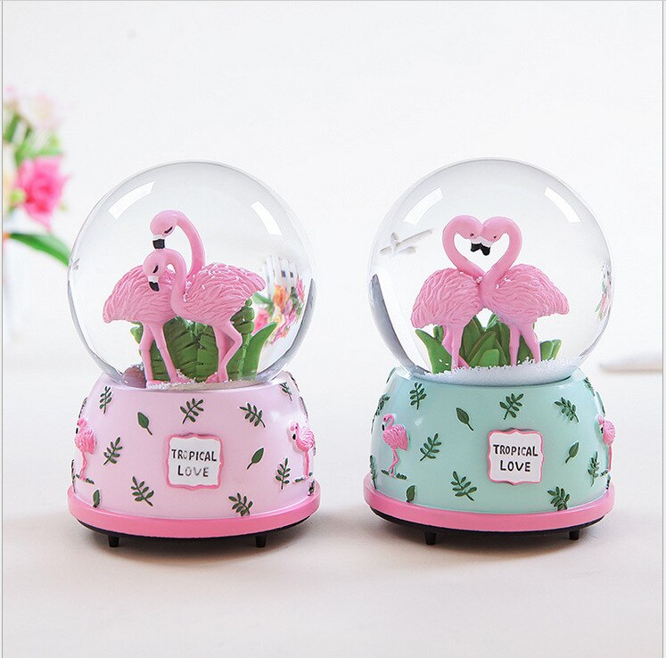 Crystal Ball Music Box Glowing Snowflakes Music Box Valentine's Day Student Day Girlfriend