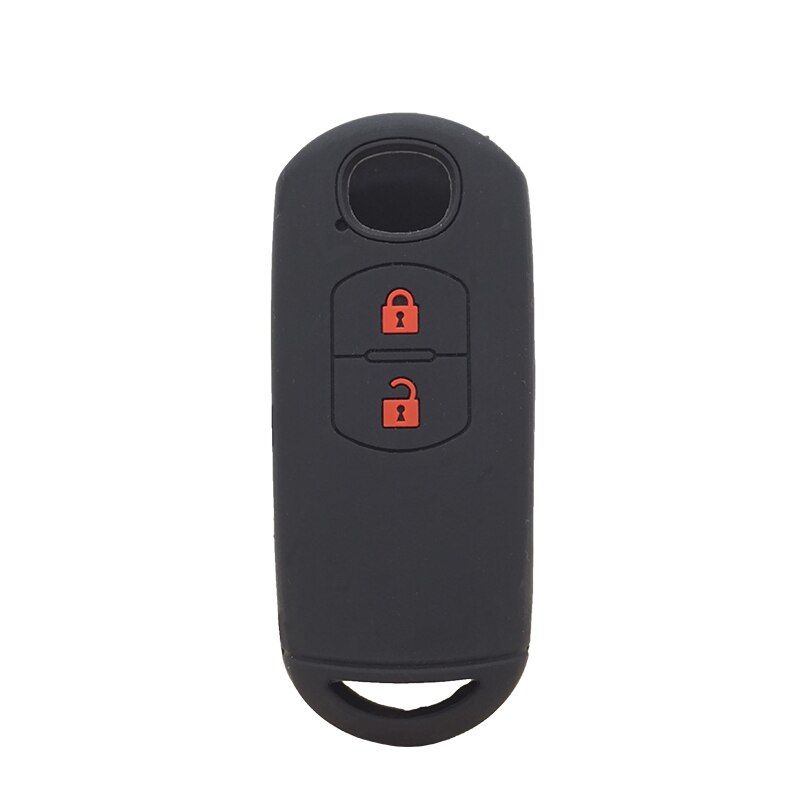 Xinyuexin-funda de silicona para llave de coche, 2 botones para Mazda 2, CX-5, Atenza, CX-7, CX-9, CX-3, CX-4, MX5: blackwith red button