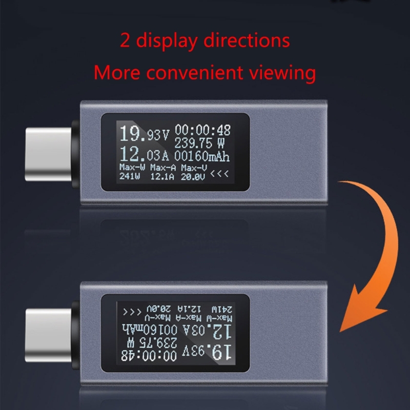Kowsi usb telefonopladningsdetektor usb tester spændingsstrømstester usb checker usb c meter voltmeter amperemeter