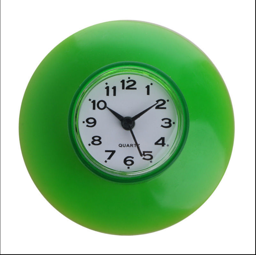 Mode Waterdichte Keuken Badkamer Bad Douche Klok Zuignap Sucker Muur Decoratie: green
