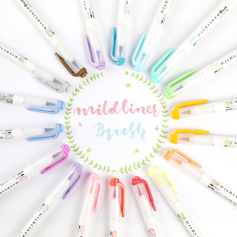 Marker evidențiator cu vârf dublu zebra, manual colorat, marker pentru subliniere, grosime variabilă, vârf moale, wft, set limitat de 8