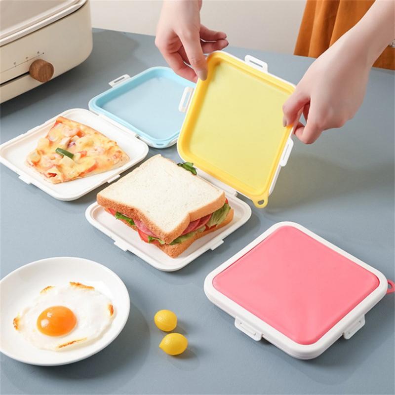 Bærbar smørbrød skål bento boks gjenbrukbar silikon smørbrød boks miljøvennlig lunsj matte beholder mikrobølgeovn servise