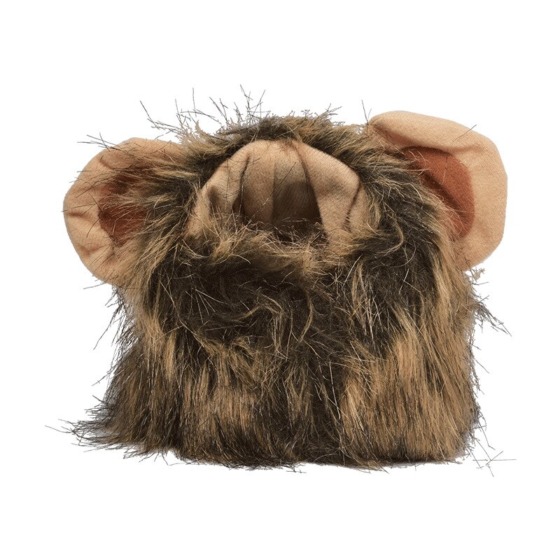 Peluca de gato y melena de León para mascotas, sombrero para perros y gatos pequeños, accesorios de decoración para mascotas, disfraz de Peluca de León, gorro de pelo , suministros para mascotas: L