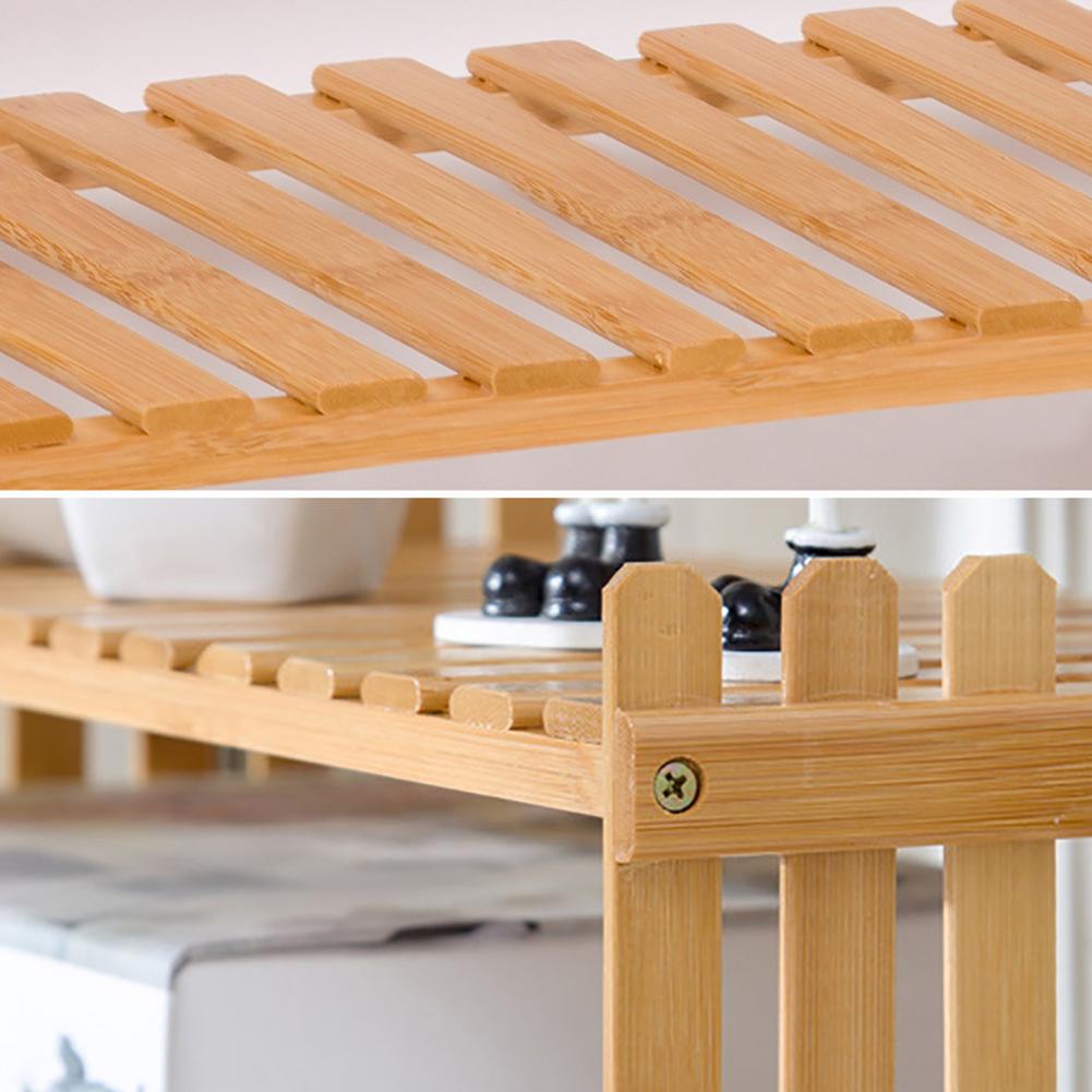 Small Succulent Plant Holder Bamboo Office Desktop Flower Stand 2-layer Garden Balcony Bonsai Display Rack Plant Shelf