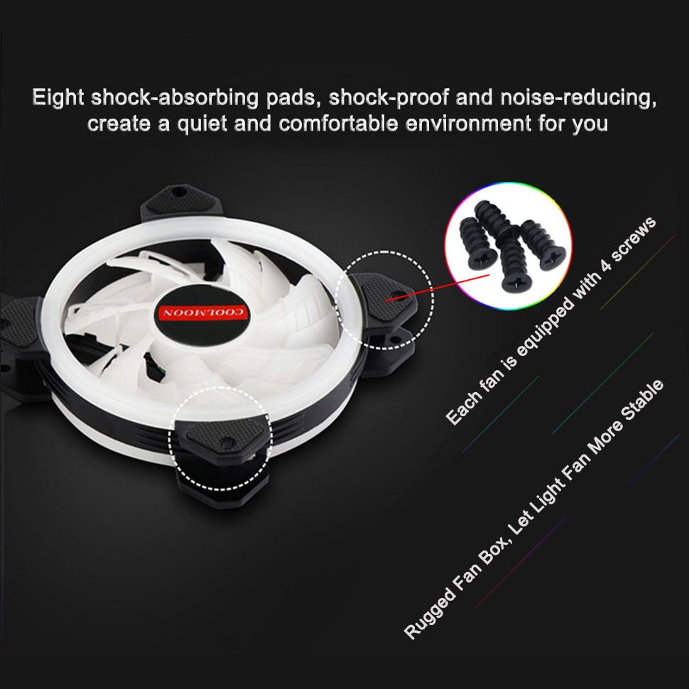Computer Pc Case Fan 120Mm Rgb Passen Led 12V Fan Cooler Rustig Remote Heatsink Computer Cooler Cooling Case fans Met Controller