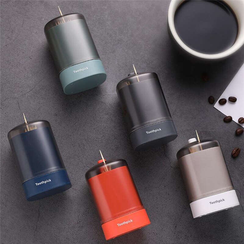 Home Furnishings Transparent Wheat Straw Pressed Automatic Toothpick Holder Square Toothpick Box Household Storage Container