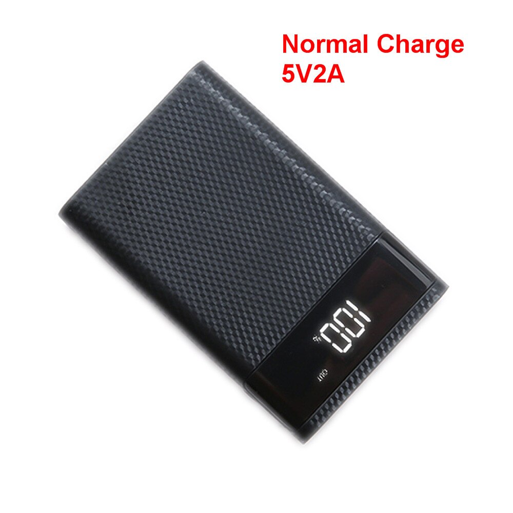 Fast Charge 4x18650 Power Bank Case Battery Storage Box 5V 2A Dual USB Type C Android Micro USB Interface For Smart Phones: Normal Black