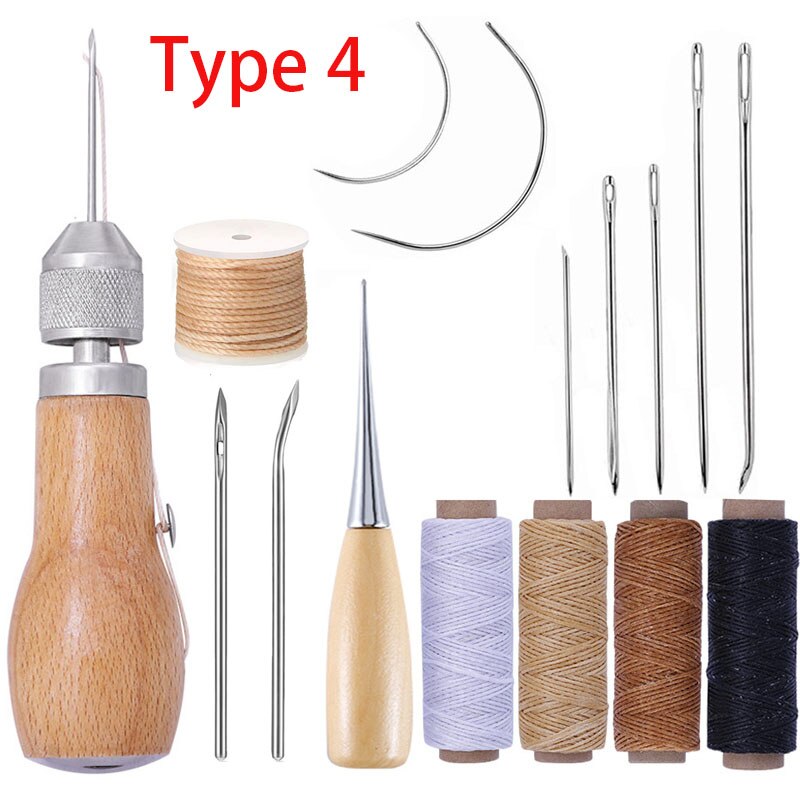 Leather Sewing Awl Thread Kit Manual Sewing Machine Speedy Stitcher Leather Craft Stitching Shoemaker Canvas Repair Tool: Type4