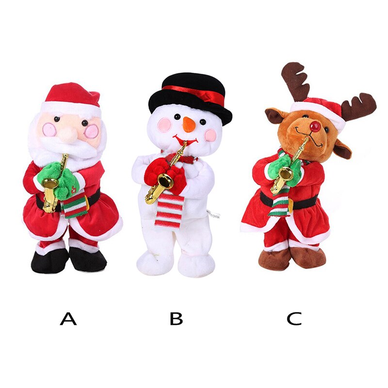 Twerking Santa Claus/Schneemann/Rentier Elektrische Spielzeug Singen Tanzen Mit Saxophon Weihnachten Plüsch Puppe Spielzeug