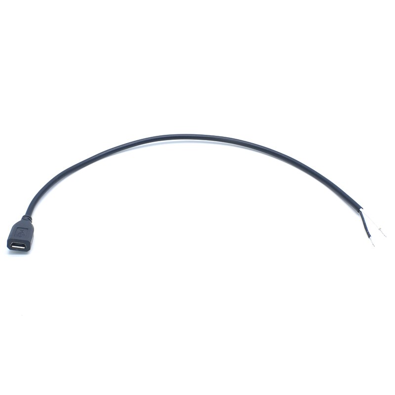 EClyxun 1pcs 30cm 5Pin Micro USB Female Jack Power Cable 3A 2 core White + Black V8 DIY Charging Connector for Max OD3.5mm2