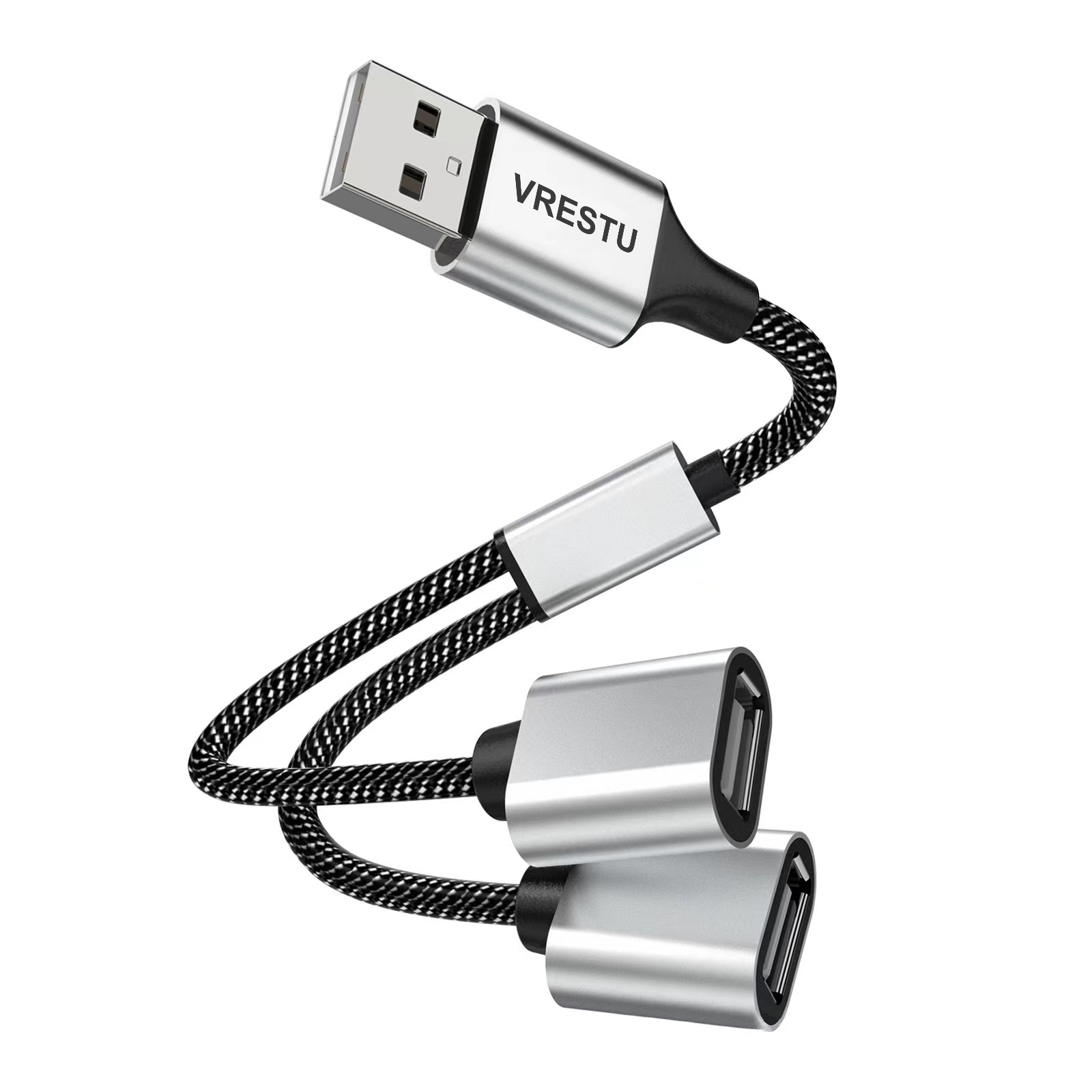 USB to 3 USB 2.0 HUB Dual 4Port Multi Splitter Adapter OTG for PC Laptop Surface Computer Accessories USB A Extension Power Data: WHITE