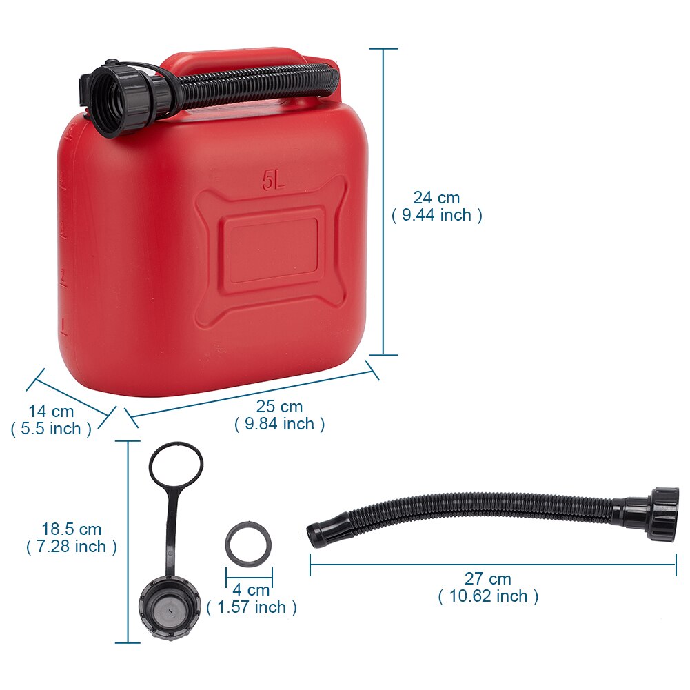 Portable Petrol Cans 5L 10L Plastic Jerry Cans Gas Fuel Tanks Spare Gasoline Oil Container