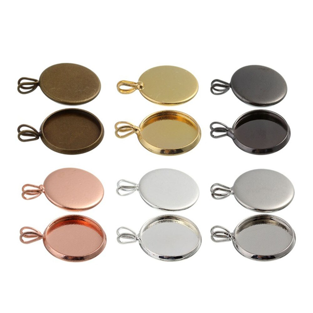SOFPLATE Strass Hangerset – 24 Stuks, Incl. 25mm Cabochons, Roestvrijstalen Kettingen, Dubbelzijdig Draaibaar, Voor DIY-sieraden