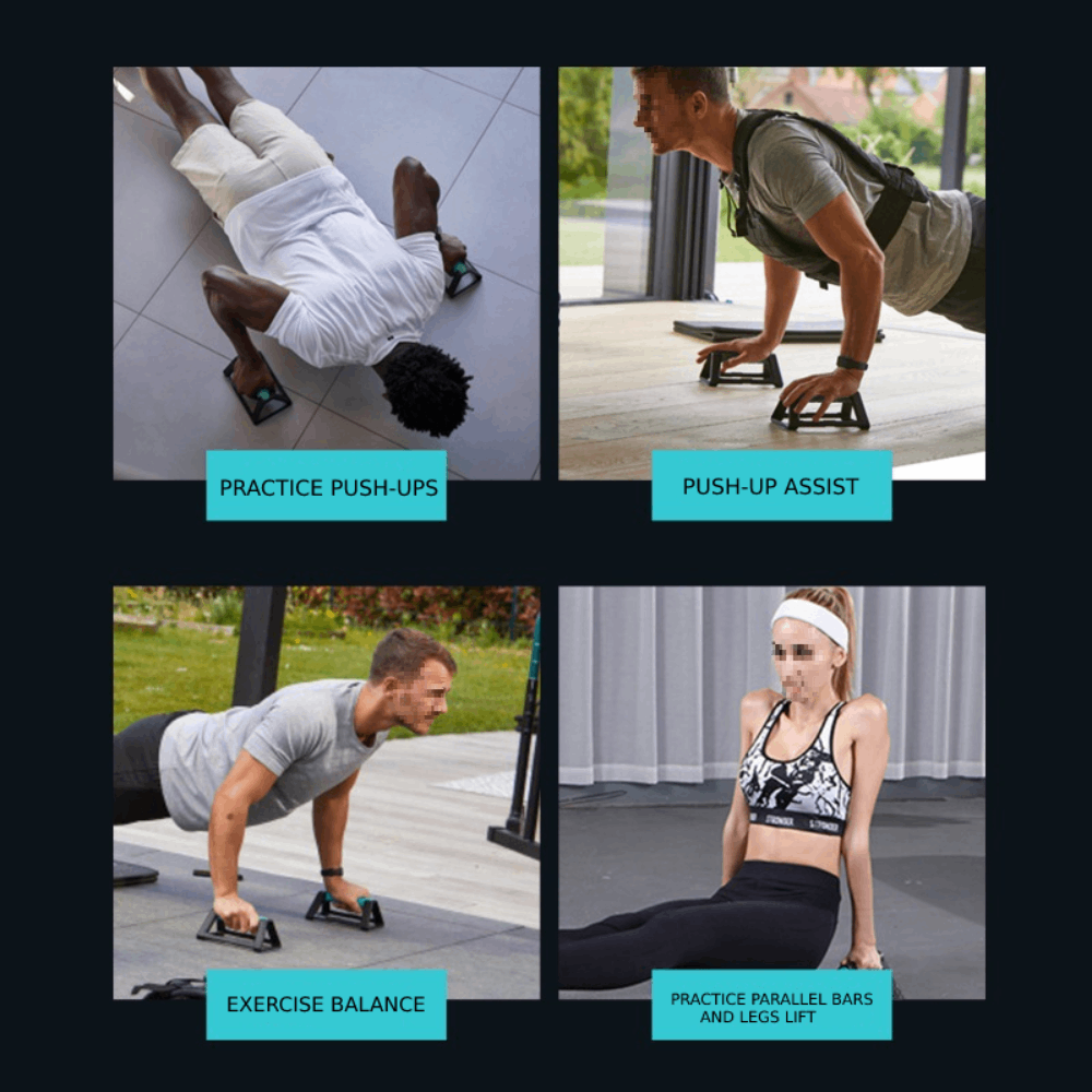2 piezas de barras de realce, equipo de Fitness, manijas de flexiones, entrenamiento de suelo para hombres y mujeres, soportes de ejercicio de realce, manijas de realce de suelo