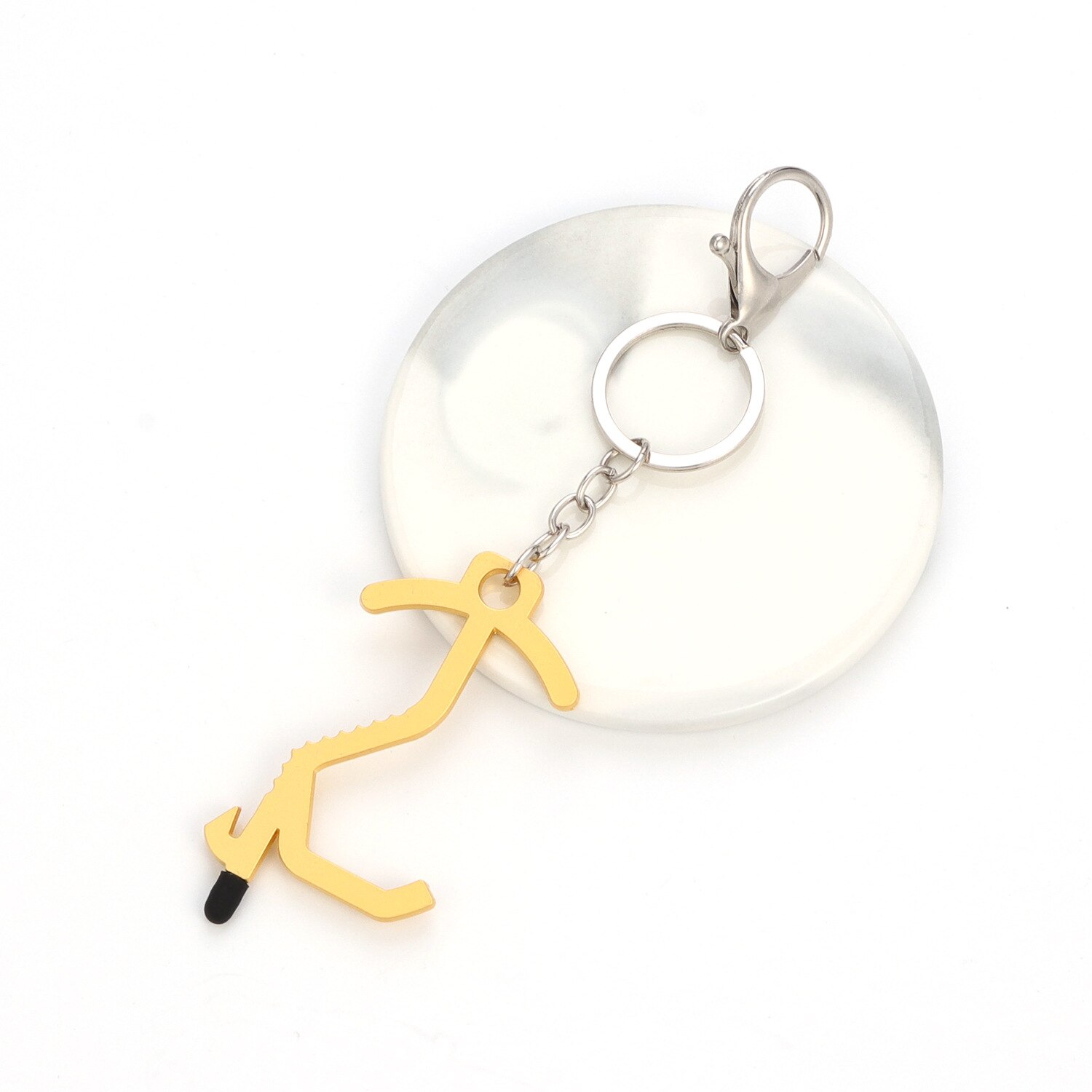 Non-Contact Door Opening Press Elevator Keychain Useful Product Alloy Safe Health Non-Contact Anti-Virus EDC Door Opener: Ysk27  2 hao FOB