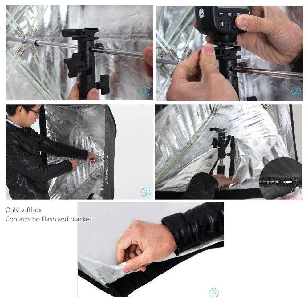 Godox – parapluie Photo rectangulaire, 60x90, 60x90cm, Softbox, réflecteur, diffuseur, Flash