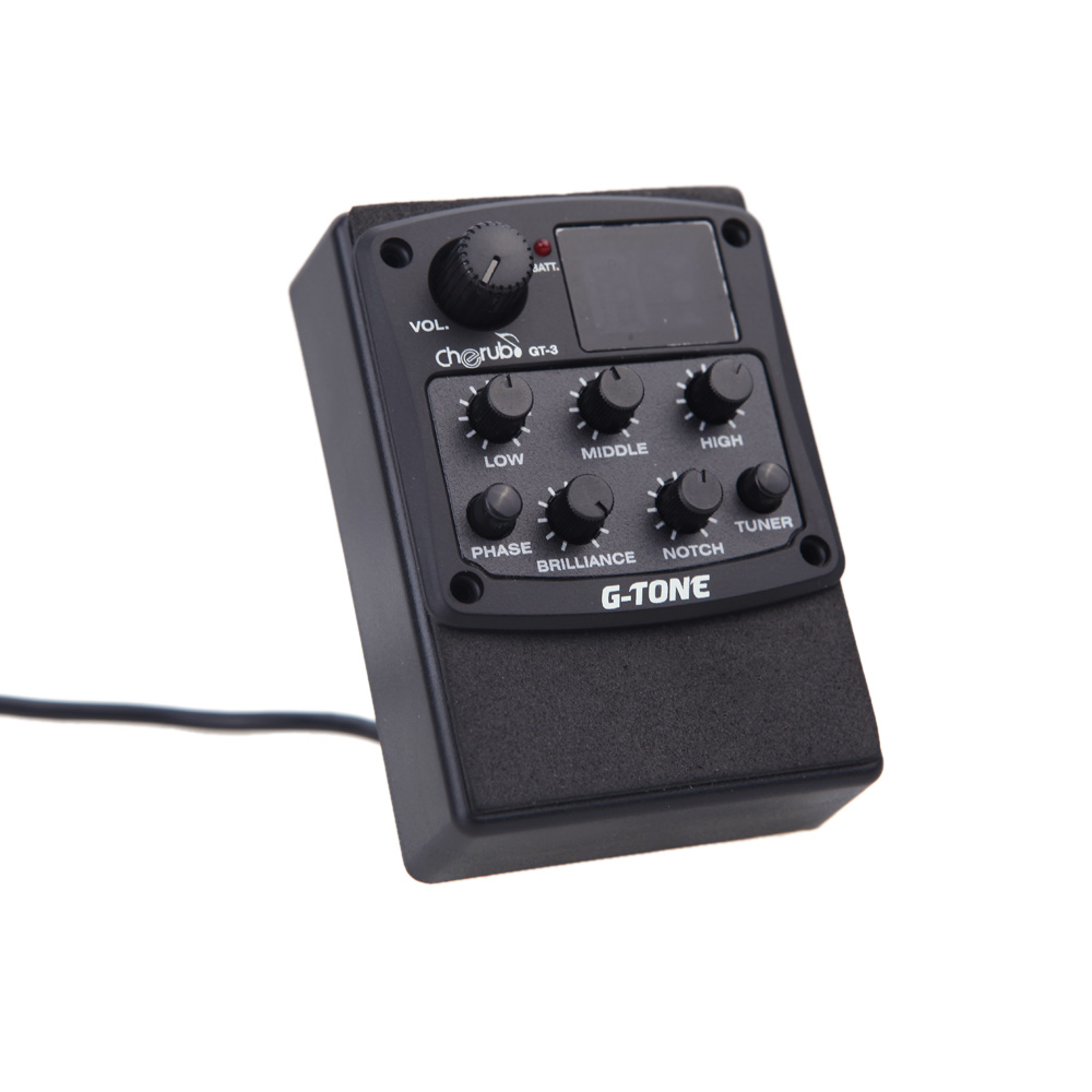 Cherub GT-3 G-Tone 3-Band Eq Akoestische Gitaar Voorversterker Piezo Pickup Lcd Equalizer Met Tuner