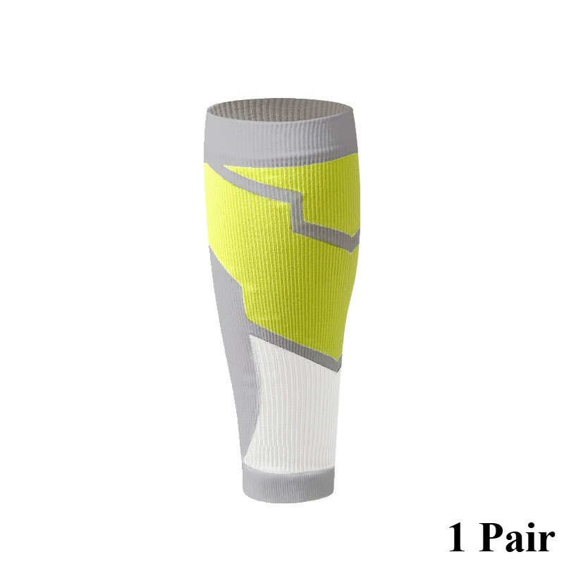 1 par de mangas de compresión de pantorrilla para hombres y mujeres, mangas de compresión para correr, atletismo, calcetines de compresión para piernas, soporte Unisex: Verde