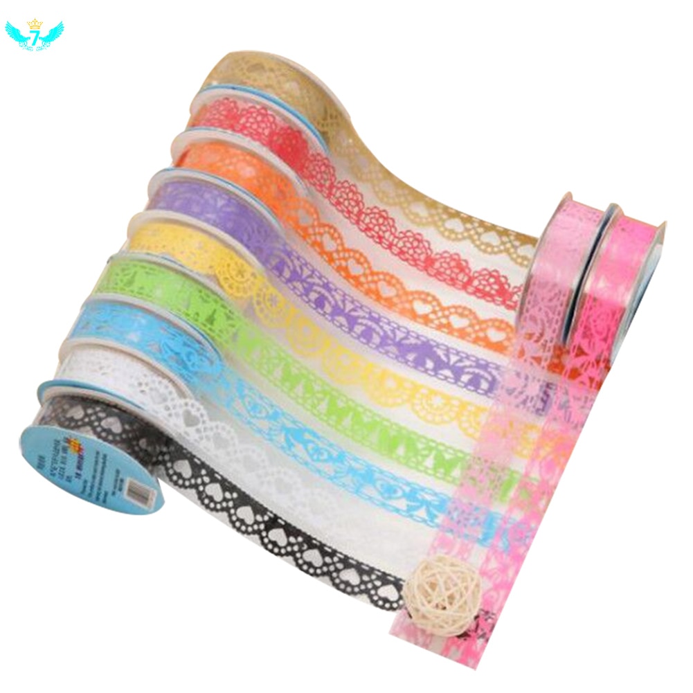 Cinta decorativa de manualidades con bonita Flor de encaje transparente, cinta adhesiva, cinta adhesiva para libros de recortes para teléfono DIY y decoración, 3x rollo