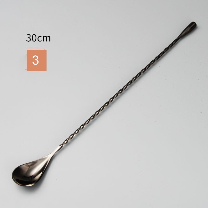 Barskedar rostfritt stål blandningssked 30cm spiralformad bar cocktailshaker sked bar verktyg hög: C