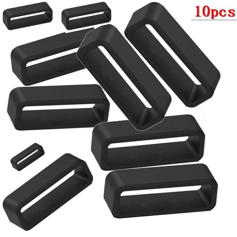 10PCS Soft Silicone Watch Band Strap Loops Rings Keepers Retainers Holders Watch Accessories 12 14 16 18 20 22mm 24mm 26 28 30mm: 28mm