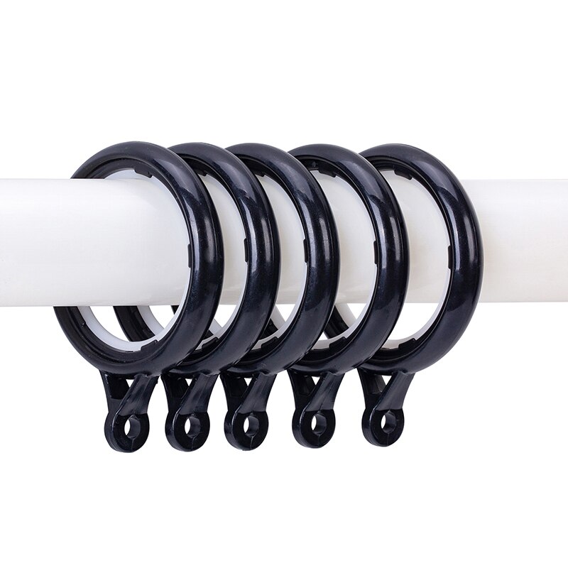 Anillos de cortina para cortinas, arandelas deslizantes de 30/42mm de diámetro interno, anillos tipo ojal a nanoescala, anillos de cortina silenciadores en negro/blanco, 32 Uds.