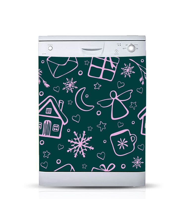 3d itseliimautuvaa astianpesukonetarraa leijonan kallo kukka seinä #39 lasten taide oven kansi keittiötarvikkeet sisustus kodin asuminen: Vaaleanpunainen / 60 x 82cm 23 x 32 tuumaa