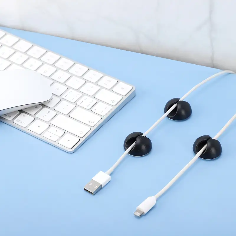 Clips para cables de pared de escritorio, gestión de cables, organizadores de cables autoadhesivos, abrazadera de soporte para Cables de auriculares de red USB, 5/20 piezas