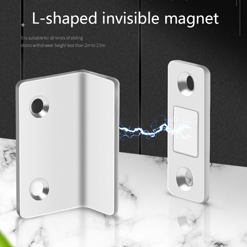 Invisible Magnetic Door Catch Drawer Magnet Catch for Close Sliding Door Cabinet Cupboard with Mounting Screws&amp; Adhesive
