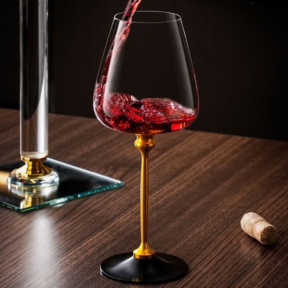 Copas de vino de cristal giratorias transparentes únicas, soporte ergonómico de 500ml, copa de cristal, Base gruesa, decantador de vino, copa de cristal para cócteles