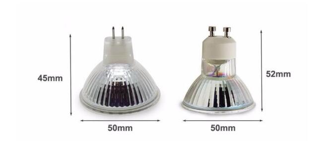 10pcs/lot dimmable GU10 MR16 LED Spotlight 3W 5W Glass body 230v dimmable COB LED Spotlight bulb