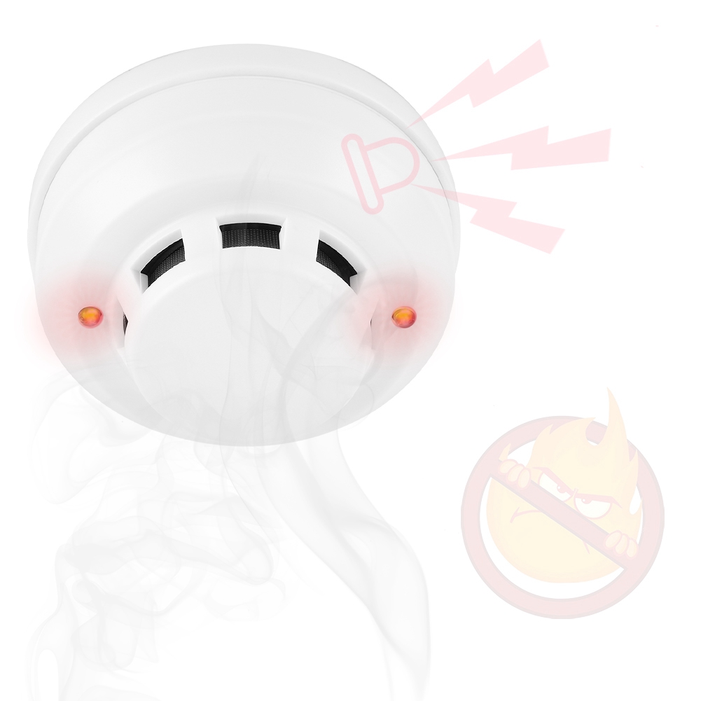 Wired Network Photoelectric Smoke Detector IR Alarm Fire Security DC 12V~DC 30V