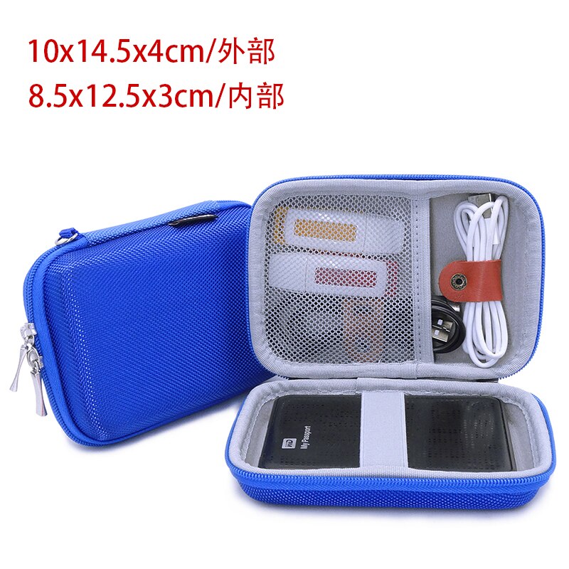 Carrying Case For Portable External Hard Drive bag For Seagate Expansion Backup Plus Slim,WD My Passport Ultra Toshiba: blue
