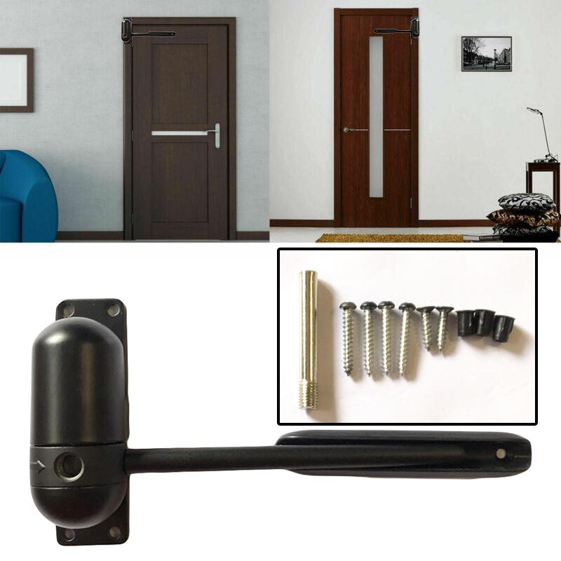 Heavy Duty Door Closer Surface Mounted Gate Spring Loaded Zinc Black Room